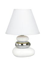 Tischlampe modern weiß/silber Keramik E14 Salem