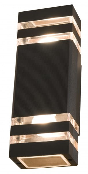 RIO Außenwandleuchte modern Aluminium/PC anthrazit Außenlampe Wandlampe E27 40W