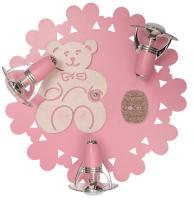 Rosa Kinderleuchte Teddy 3xE14/R50
