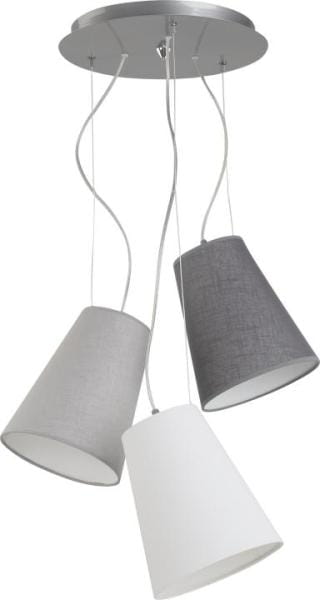 Pendelleuchte weiß und grau aus Textil RETTO E27