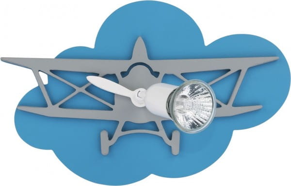 Kinderzimmerlampe Junge blau im Flugzeug-Design