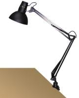Schreibtischlampe schwarz Metall E27 klemmbar Arno