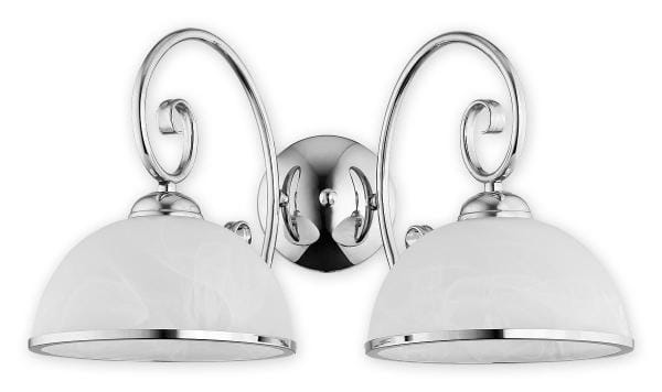 Wandleuchte weiß chrom Stahl/Glas 2 flammig Indra