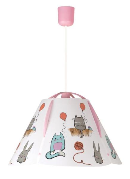 Kinderzimmerlampe Mädchen Cathy rosa mit Tier-Design