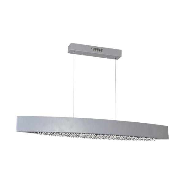 LED Pendleuchte BOCCA silber aus Metall/Kristallen